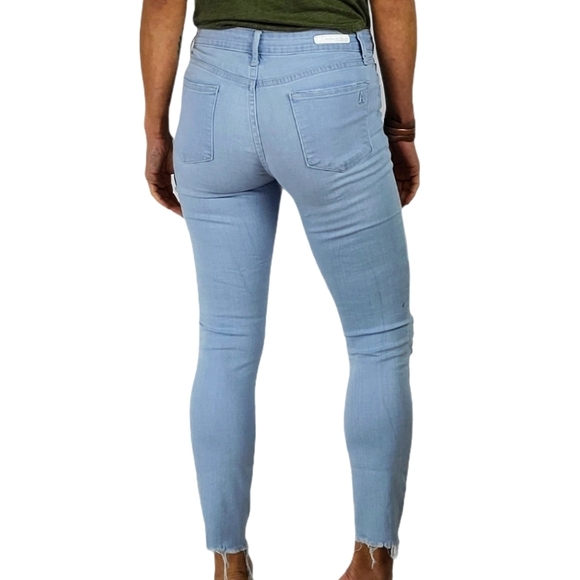 Articles of Society Hi-Rise Stretch Skinny Distressed 27x26 Blue Jeans - Picture 4 of 5